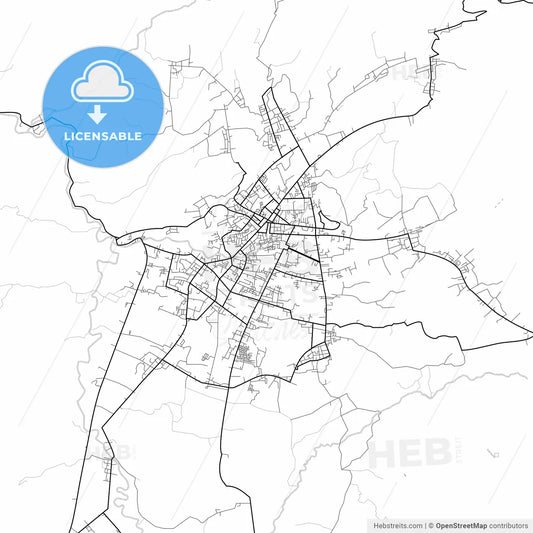 Vector PDF map of Kotamobagu, Indonesia