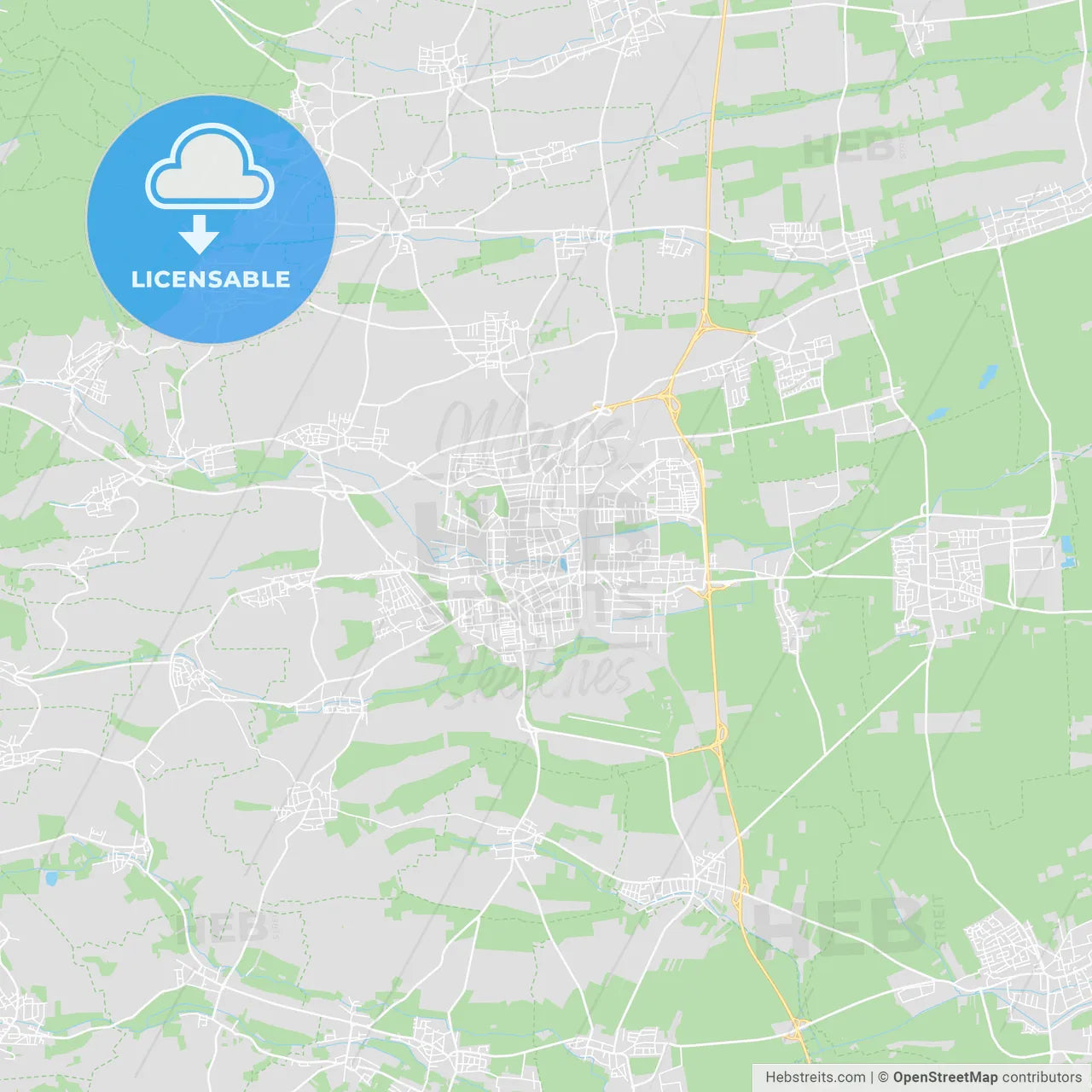 Landau in der Pfalz, Germany printable street map