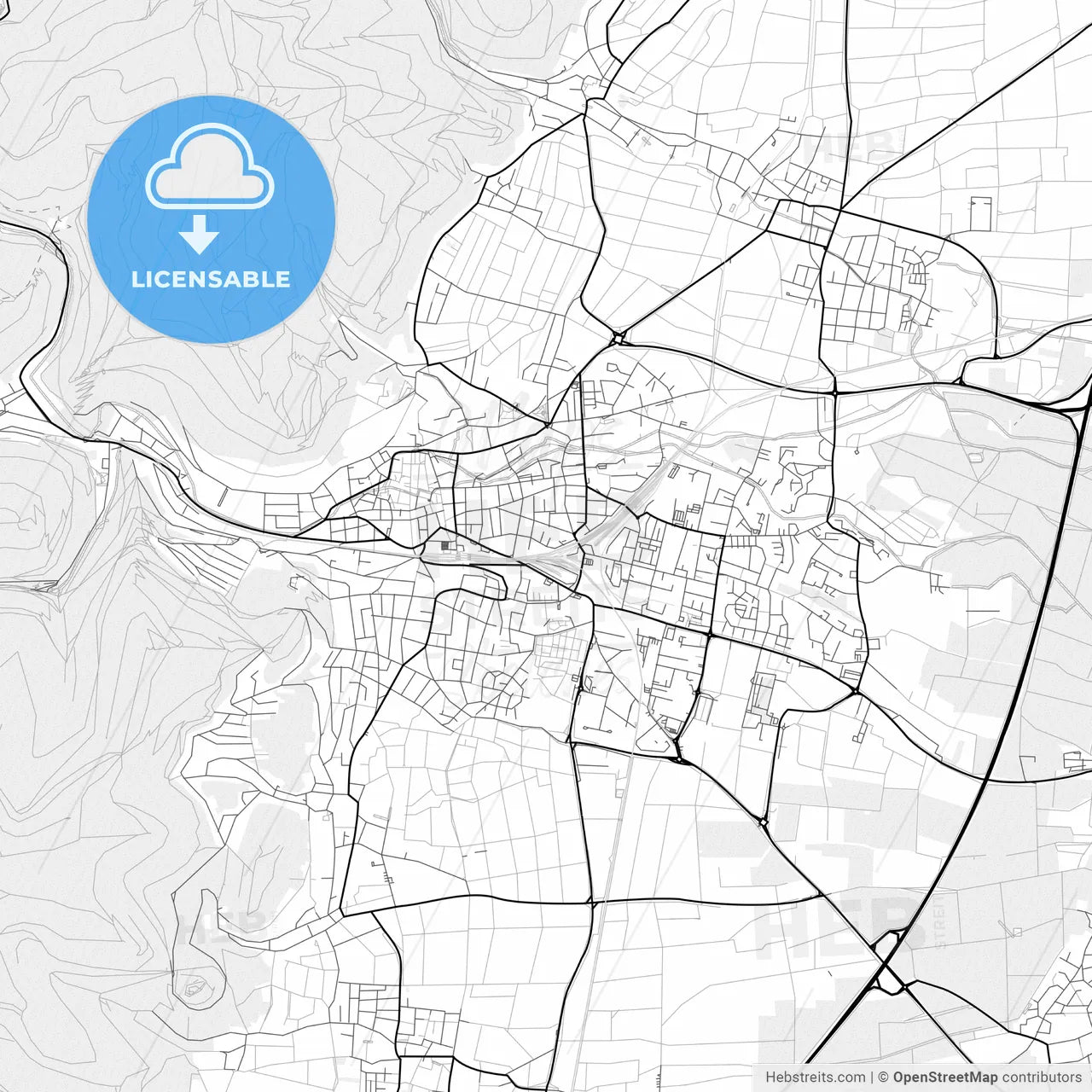 Vector PDF map of Neustadt an der Weinstraße, Germany