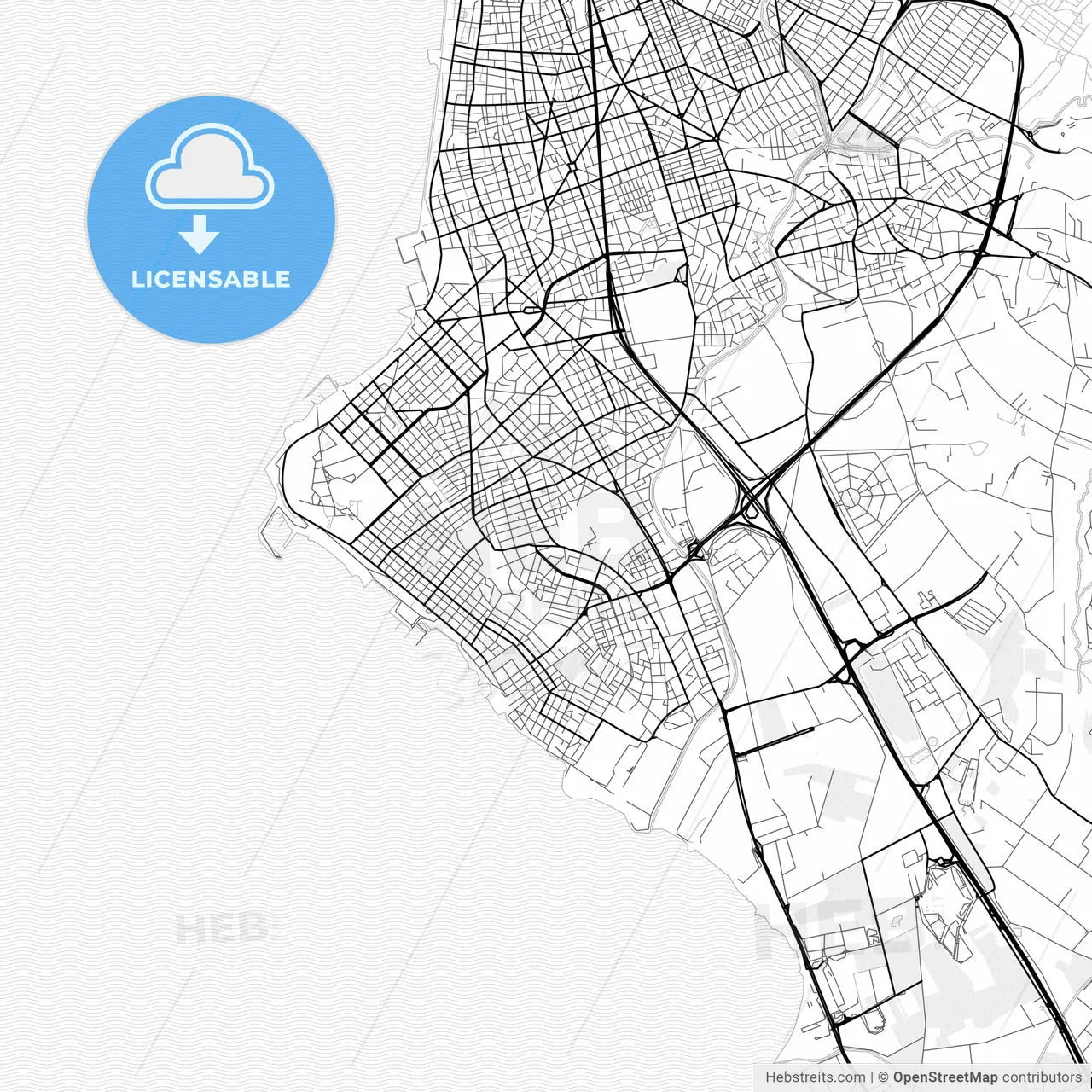Vector PDF map of Kalamaria, Greece