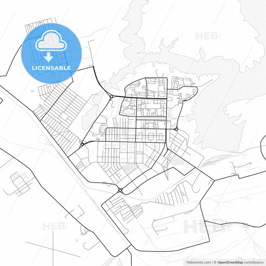 Vector PDF map of Zhezkazgan, Kazakhstan