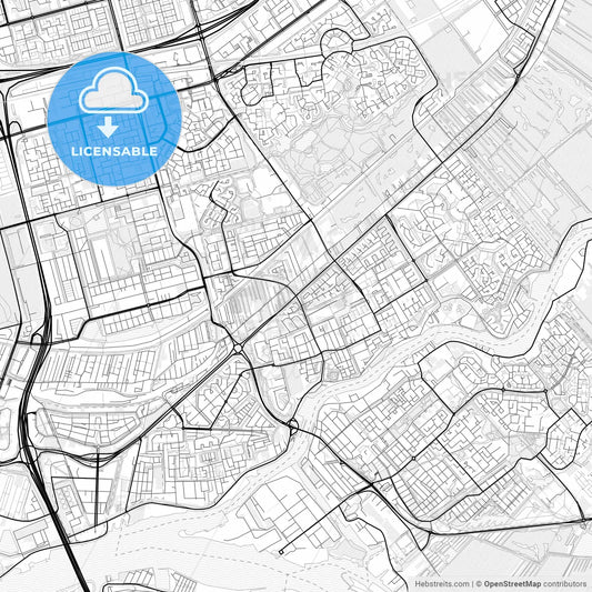 Vector PDF map of Capelle aan den IJssel, Netherlands