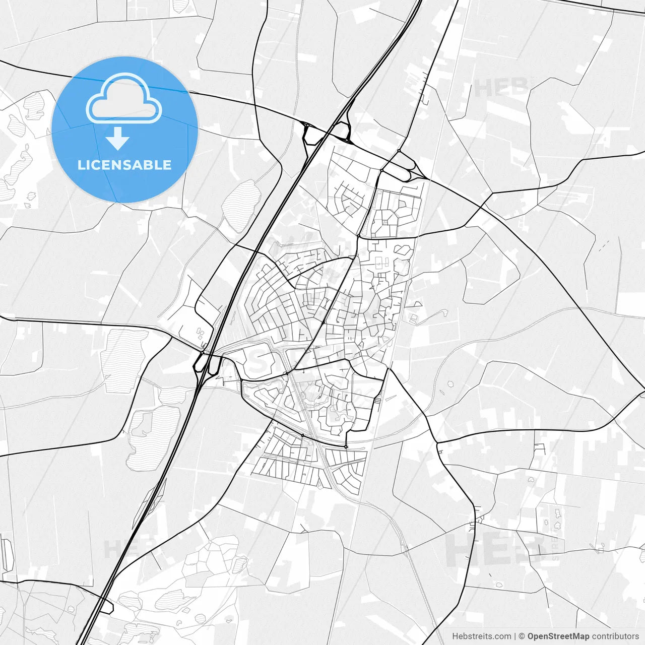 Vector PDF map of Midden-Drenthe, Netherlands