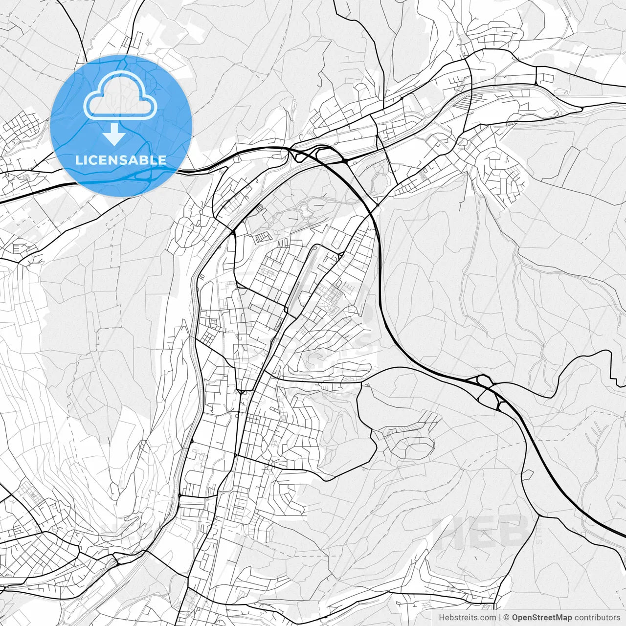 Vector PDF map of Lorrach, Germany