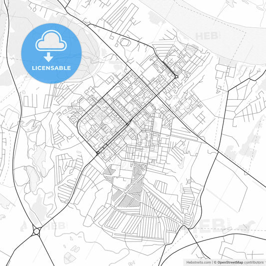 Vector PDF map of Kstovo, Russia