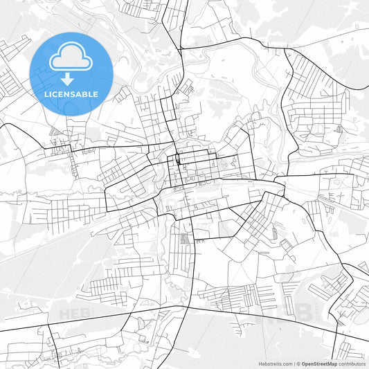 Vector PDF map of Pavlovsky Posad, Russia