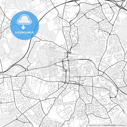 Vector PDF map of Colchester, England