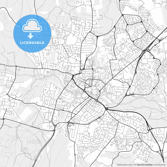 Vector PDF map of Chelmsford, England