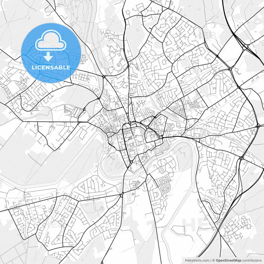 Vector PDF map of Chester, England