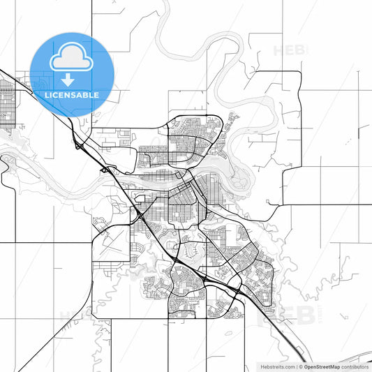 Vector PDF map of Medicine Hat, Canada