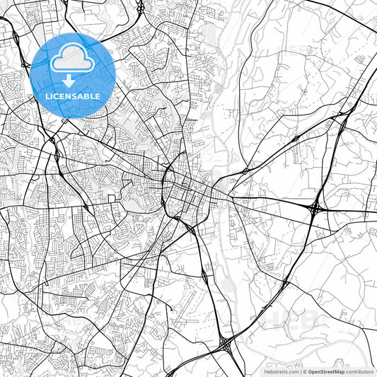Vector PDF map of Fayetteville, North Carolina, United States