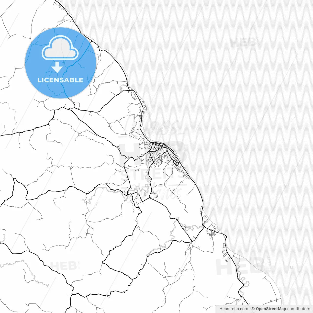 Vector PDF map of Gunungsitoli, Indonesia