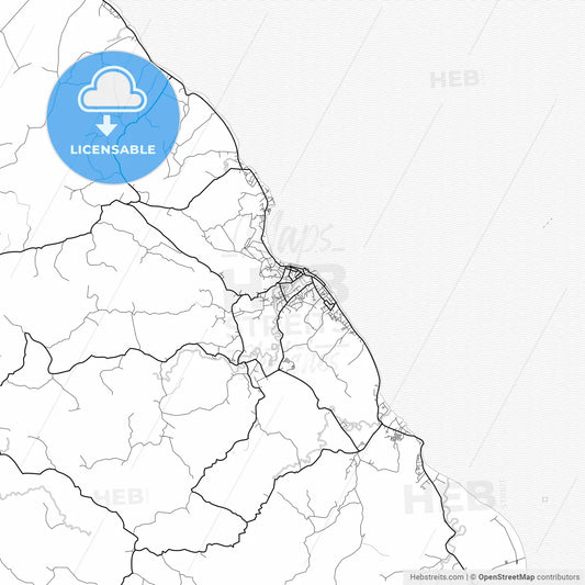 Vector PDF map of Gunungsitoli, Indonesia
