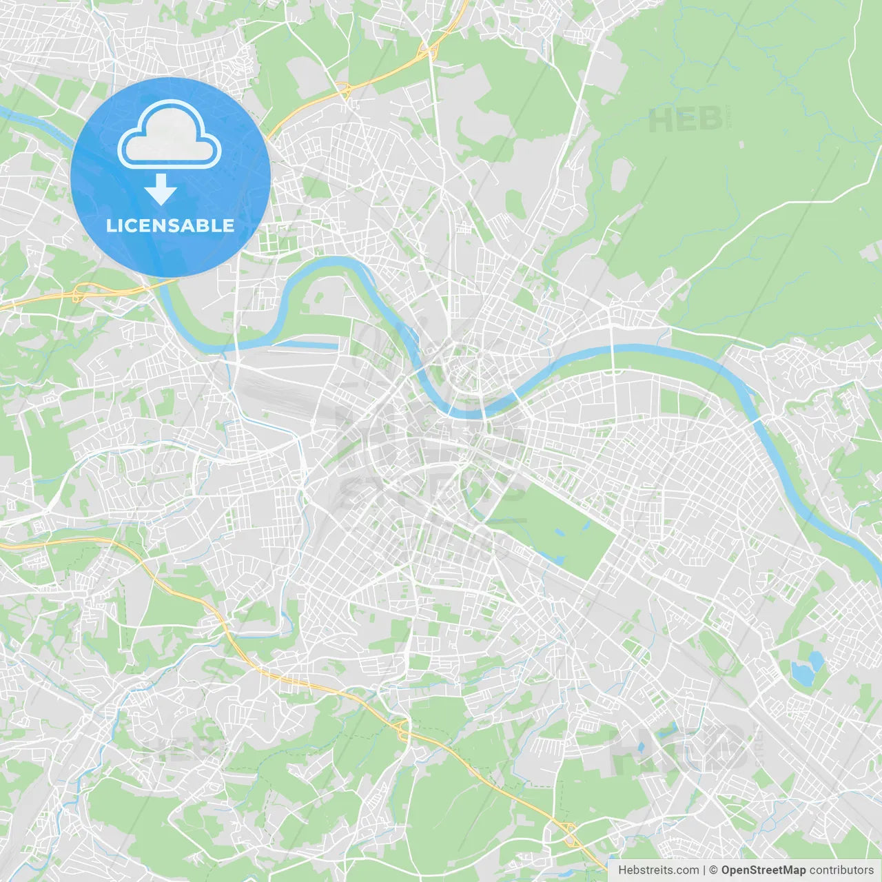 Dresden, Germany printable street map
