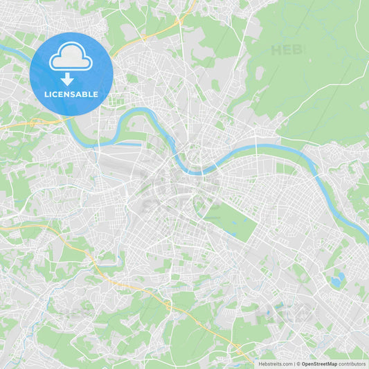 Dresden, Germany printable street map