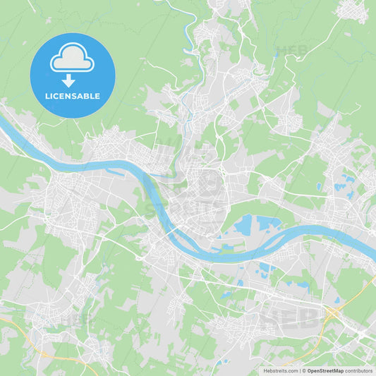 Neuwied, Germany printable street map