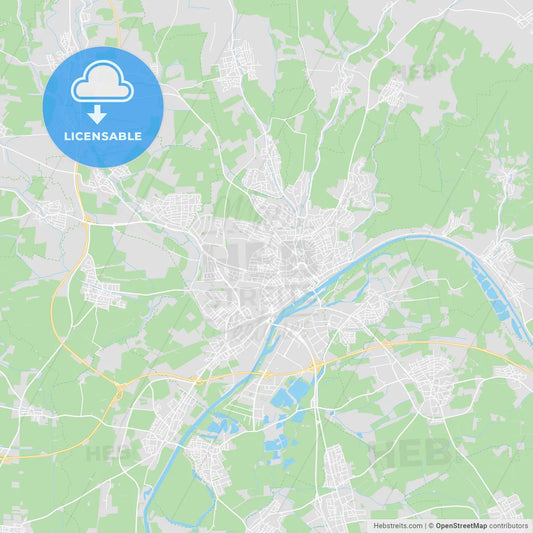 Schweinfurt, Germany printable street map