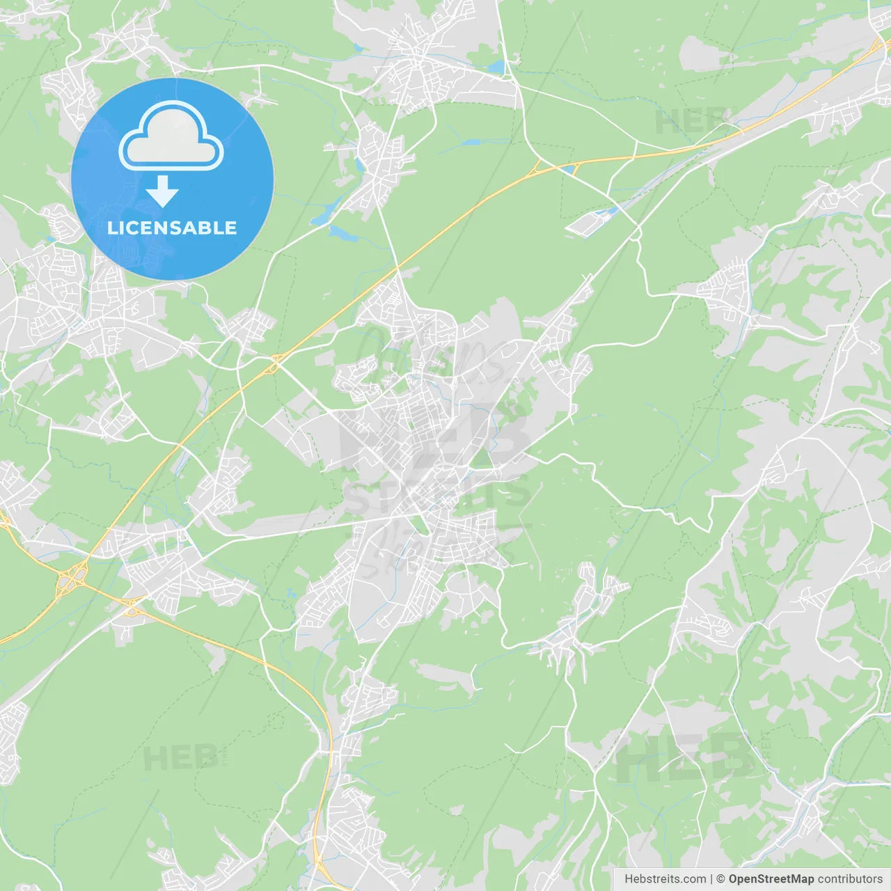 Homburg, Germany printable street map