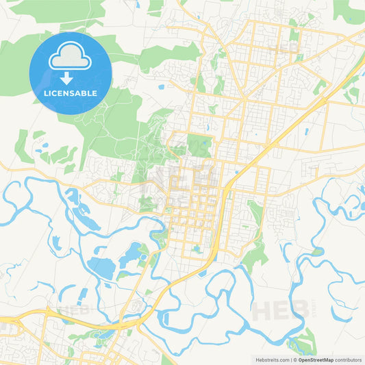 Printable street map of Albury–Wodonga, Australia