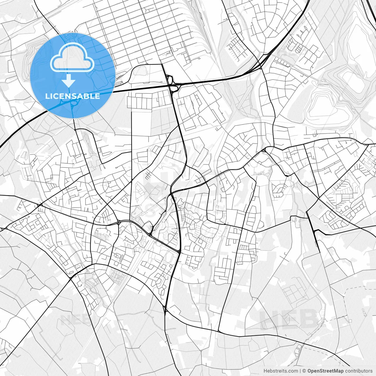 Vector PDF map of Marl, Germany