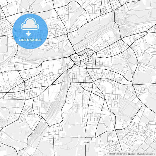 Vector PDF map of Hamm, Germany