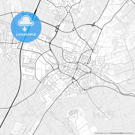 Vector PDF map of Bruchsal, Germany