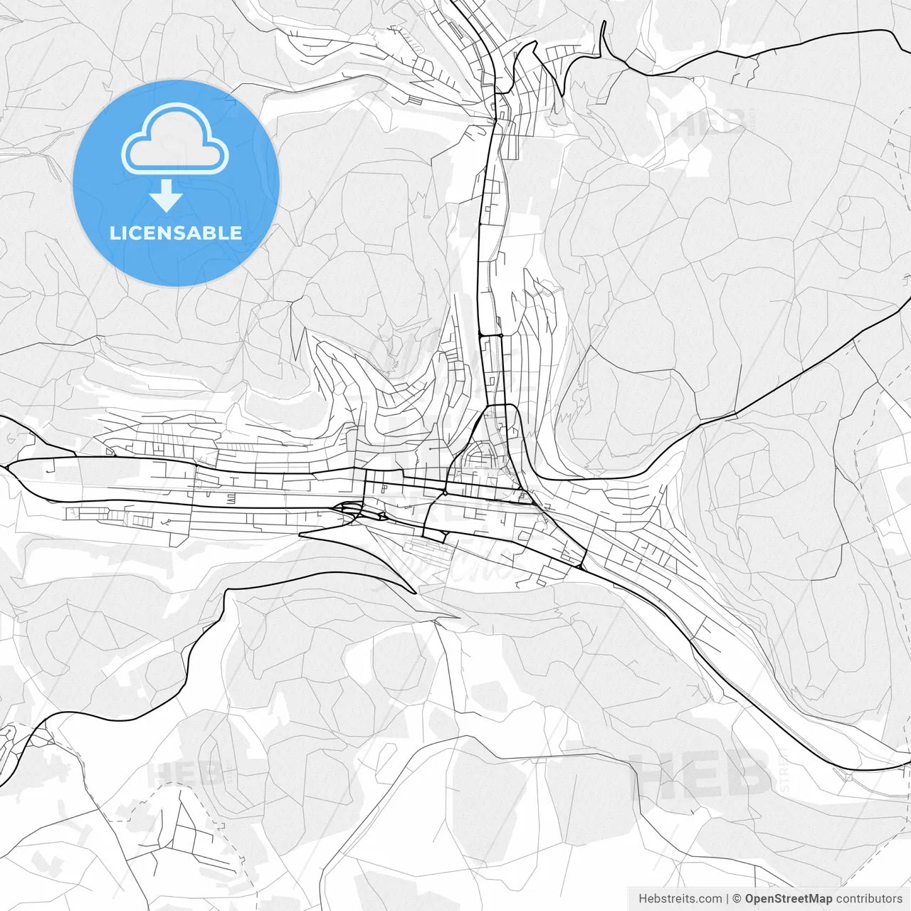 Vector PDF map of Albstadt, Germany