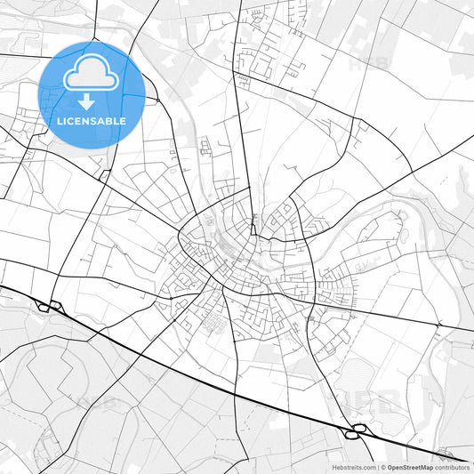 Vector PDF map of Goch, Germany