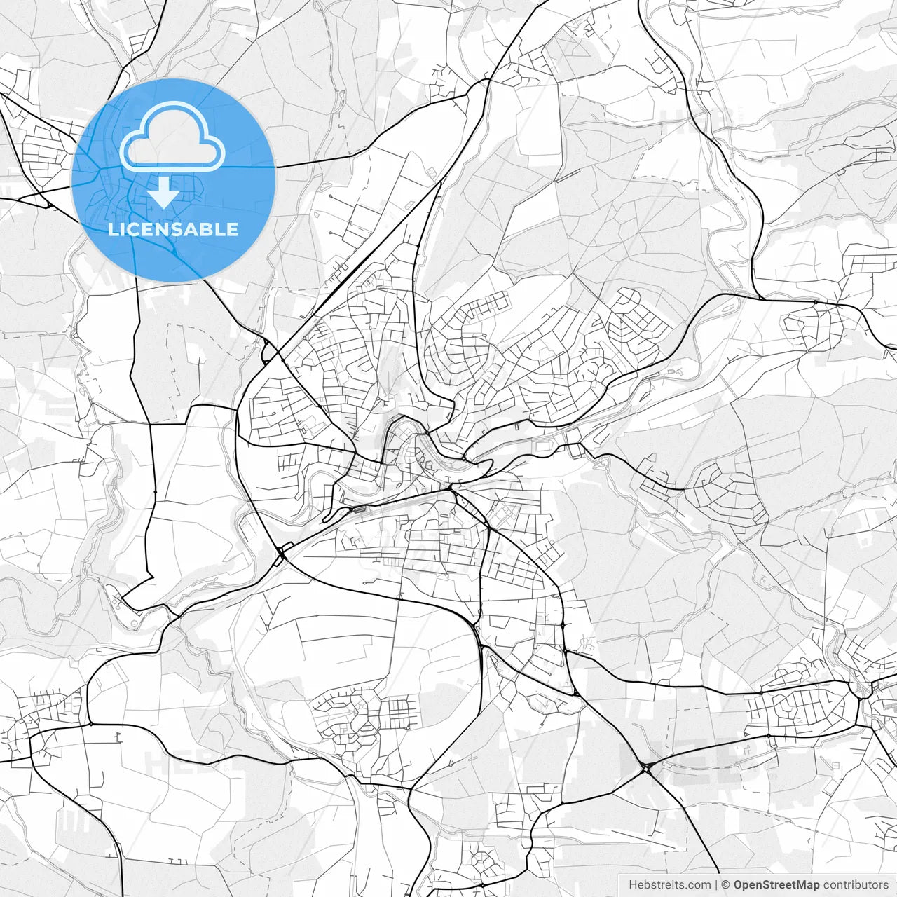 Vector PDF map of Backnang, Germany