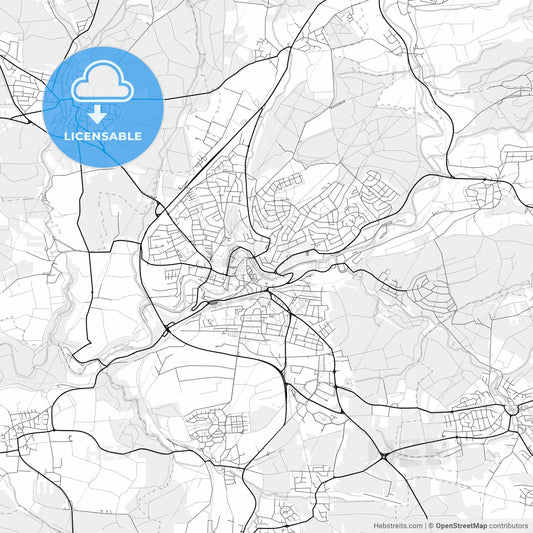 Vector PDF map of Backnang, Germany