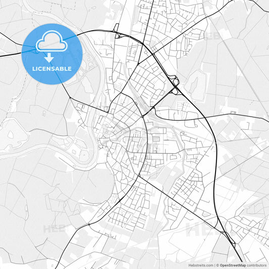Vector PDF map of Nienburg/Weser, Germany
