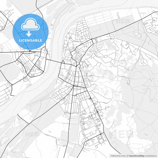 Vector PDF map of Esztergom, Hungary