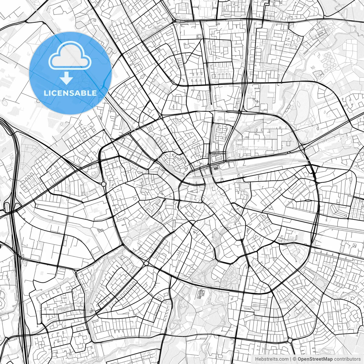 Vector PDF map of Eindhoven, Netherlands