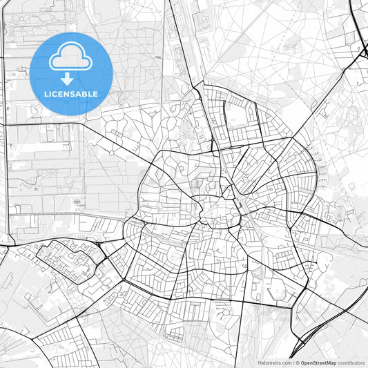 Vector PDF map of Hilversum, Netherlands