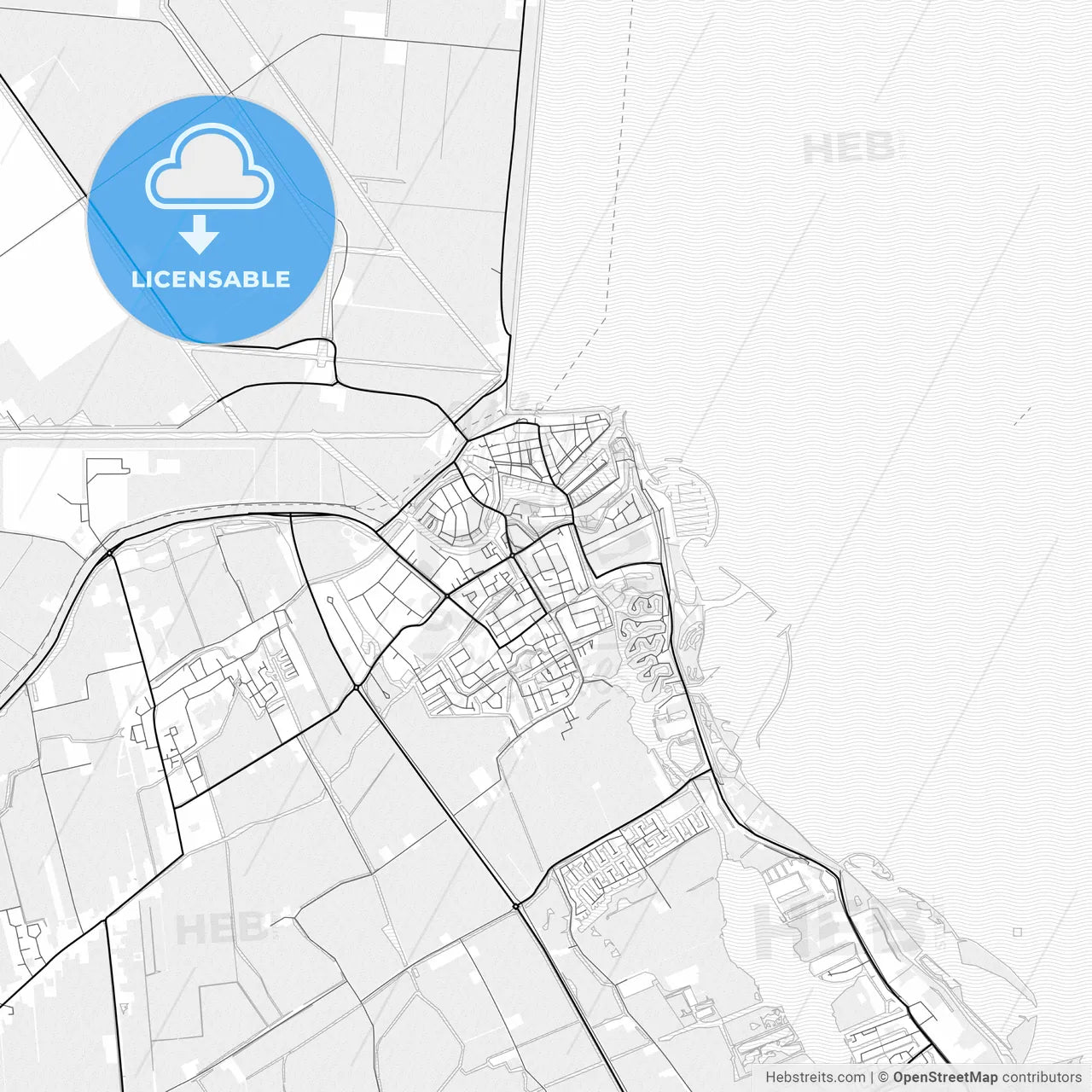 Vector PDF map of Medemblik, Netherlands