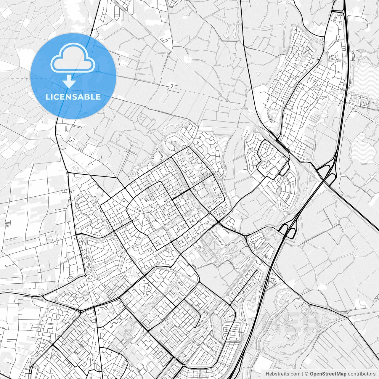Vector PDF map of Heemskerk, Netherlands