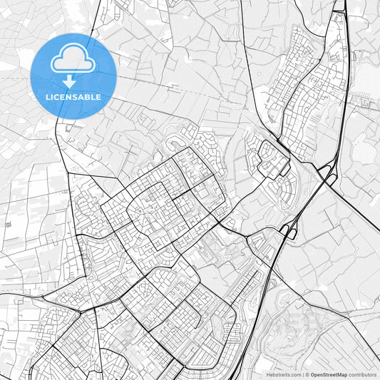 Vector PDF map of Heemskerk, Netherlands