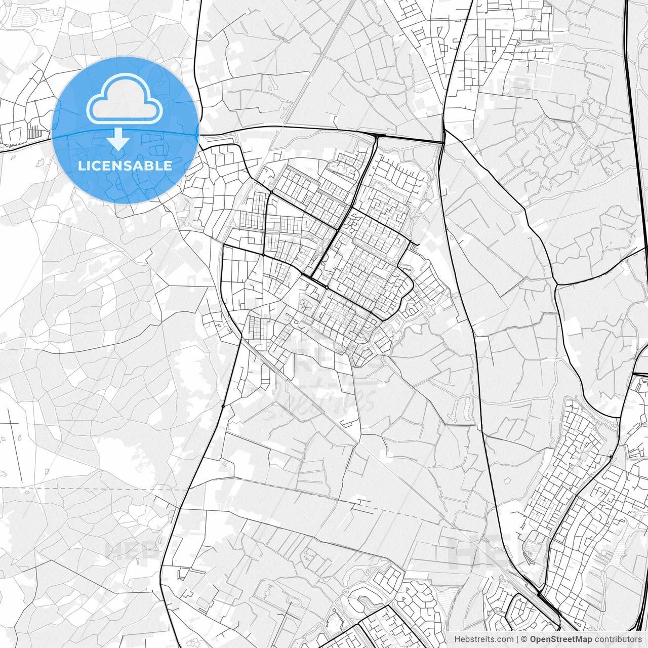 Vector PDF map of Castricum, Netherlands
