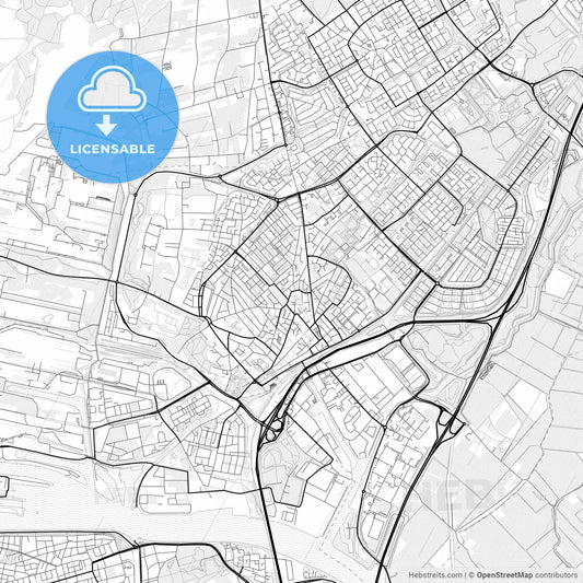 Vector PDF map of Beverwijk, Netherlands