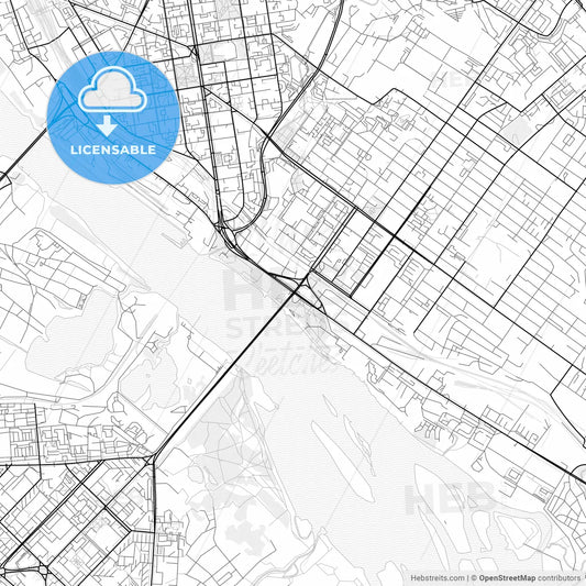 Vector PDF map of Novosibirsk, Russia