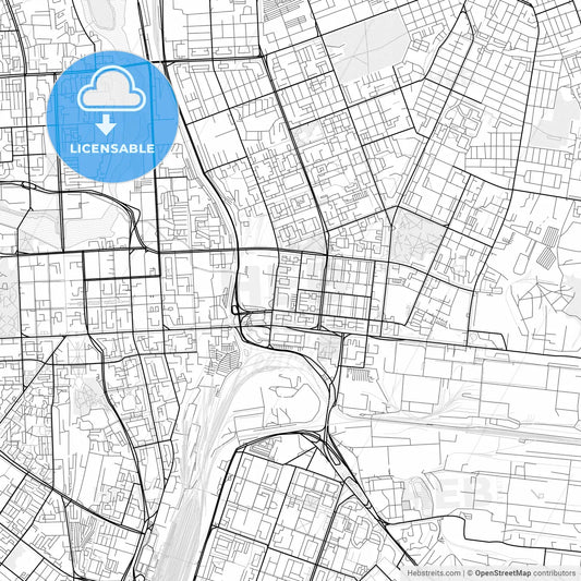 Vector PDF map of Chelyabinsk, Russia