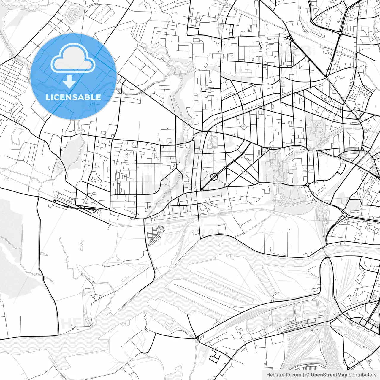 Vector PDF map of Kaliningrad, Russia
