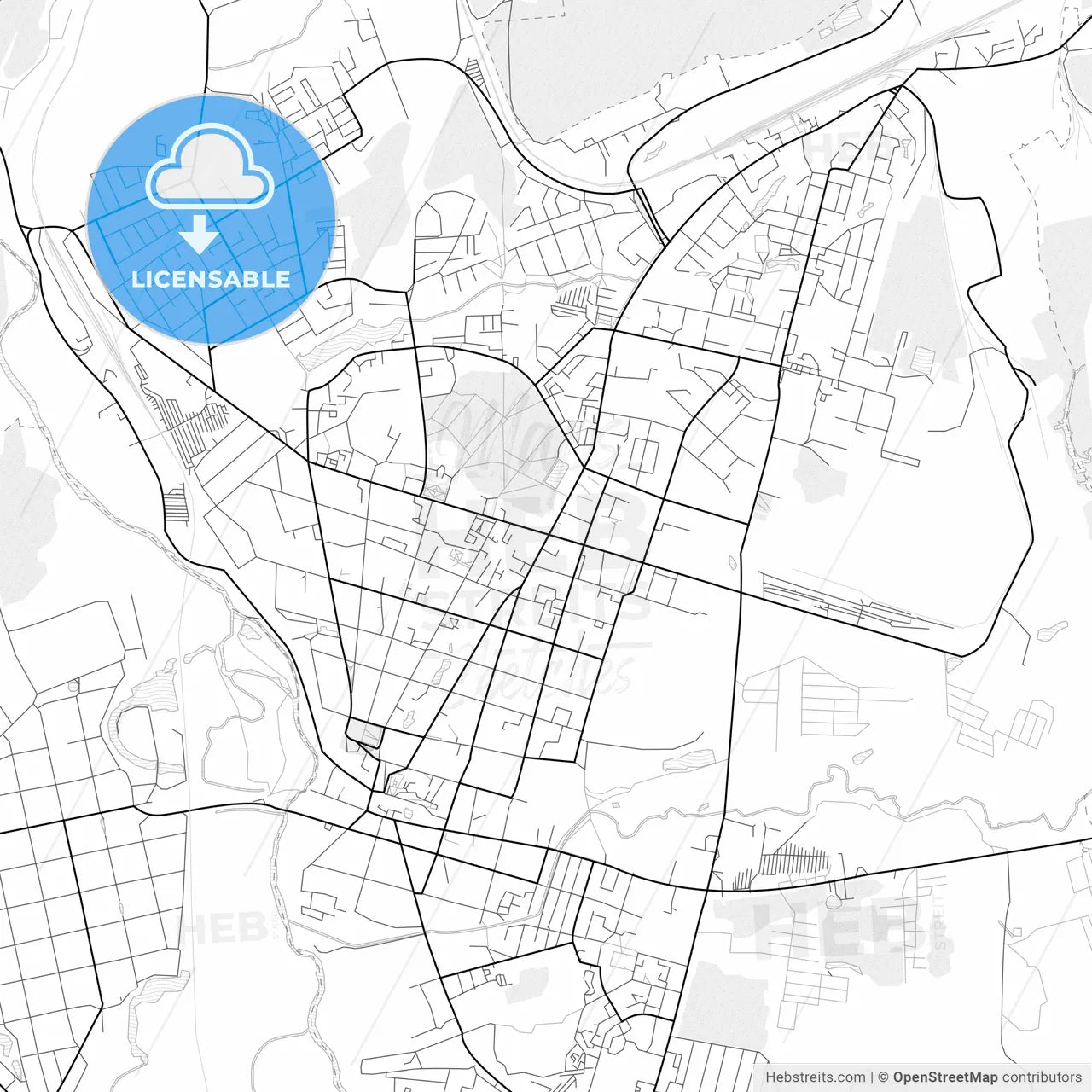 Vector PDF map of Arzamas, Russia