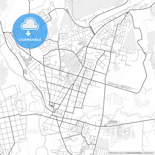 Vector PDF map of Arzamas, Russia