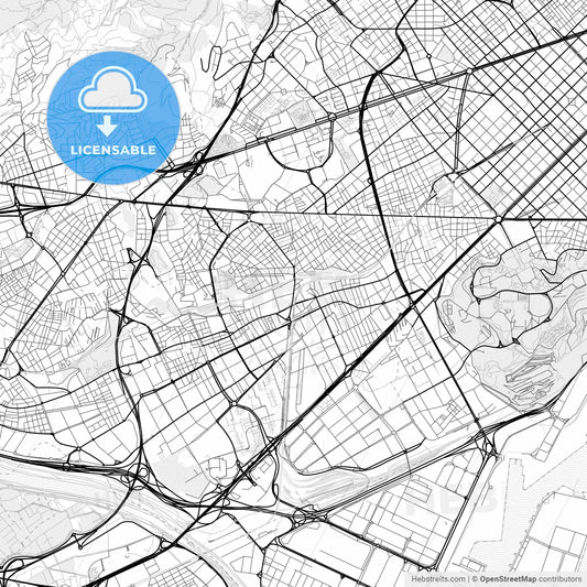 Vector PDF map of L Hospitalet de Llobregat, Spain