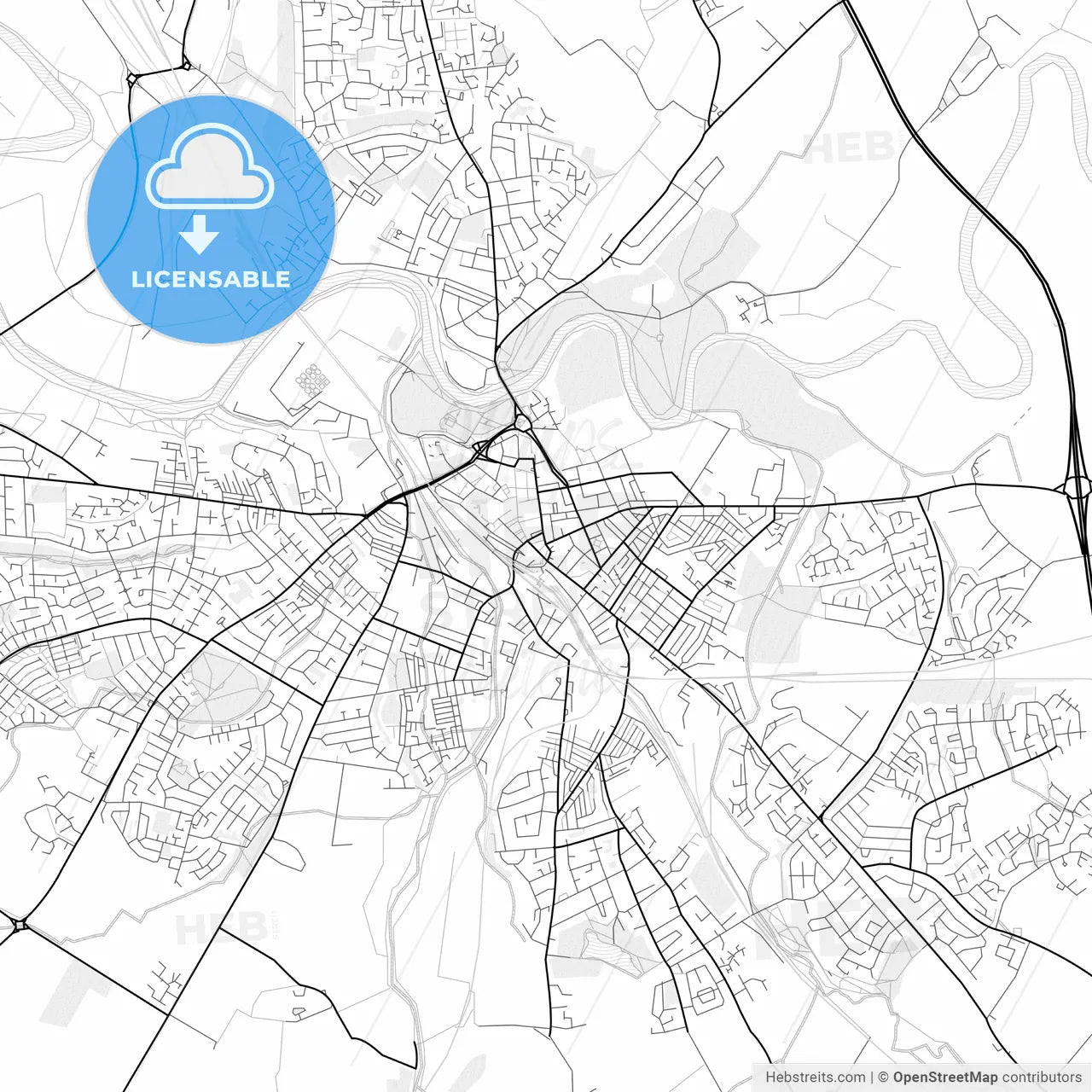 Vector PDF map of Carlisle, England