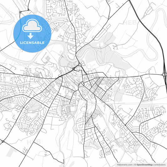 Vector PDF map of Carlisle, England