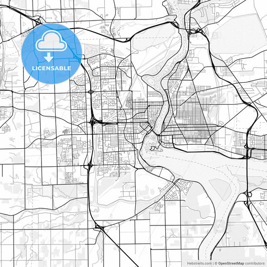 Vector PDF map of Niagara Falls, Canada