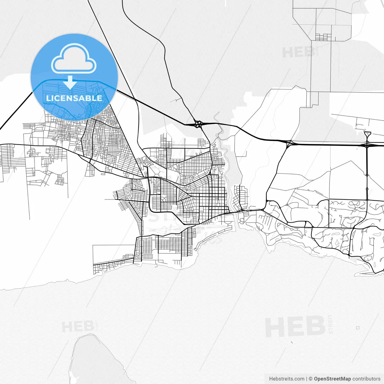Vector PDF map of La Romana, Dominican Republic