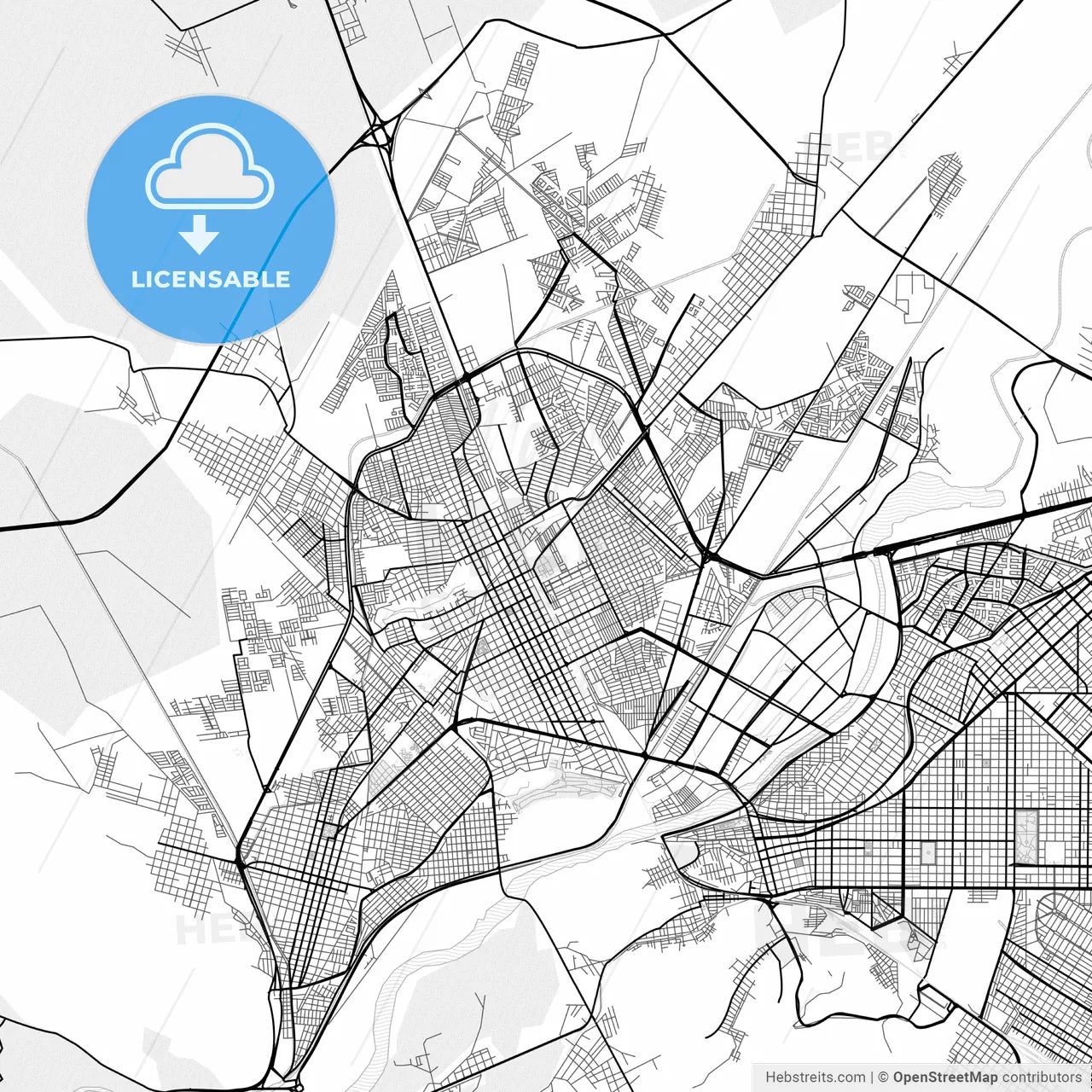 Vector PDF map of Gómez Palacio, Mexico